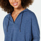 Blusa com capuz feminina Style &amp; Co, manga 3/4, azul, tamanho extragrande