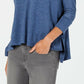 Blusa com capuz feminina Style &amp; Co, manga 3/4, azul, tamanho extragrande