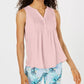 Blusa feminina sem mangas Charter Club Pintuck rosa tamanho X-G