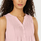 Blusa feminina sem mangas Charter Club Pintuck rosa tamanho X-G