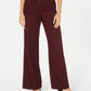 Calça feminina elástica de perna larga estilo &amp; co, vinho, tamanho 10
