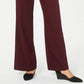 Calça feminina elástica de perna larga estilo &amp; co, vinho, tamanho 10