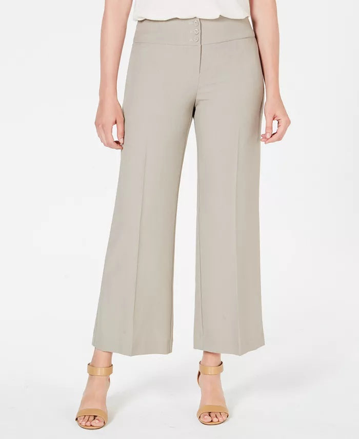 Calça feminina elástica de perna larga estilo &amp; co, marrom, tamanho 6