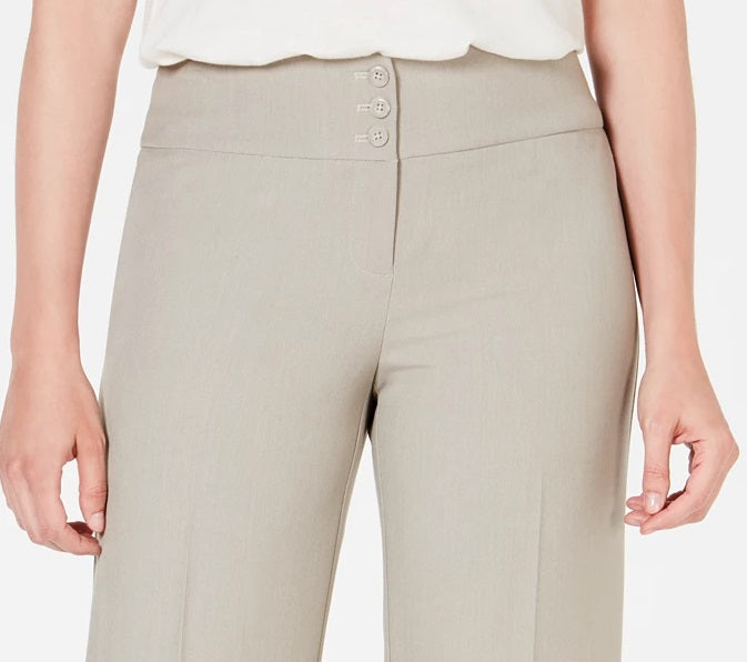 Calça feminina elástica de perna larga estilo &amp; co, marrom, tamanho 8