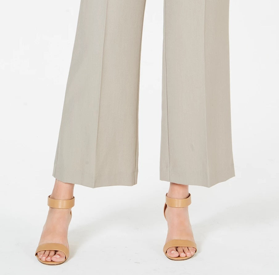 Calça feminina elástica de perna larga estilo &amp; co, marrom, tamanho 8