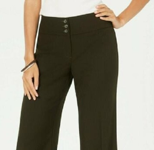 Calça feminina elástica de perna larga estilo &amp; co, verde escuro, tamanho 8