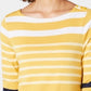 Charter Club Top feminino de algodão Pima com botões e listras, dourado, tamanho pequeno