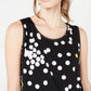 Blusa estampada com efeito em camadas Alfani feminina, preta, tamanho extra pequeno