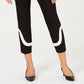 Calça Alfani Feminina Petite Colorblocked Ankle, Preta, Tamanho 4 P