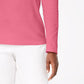Karen Scott Blusa de algodão com decote redondo feminina, rosa escuro, tamanho pequeno