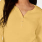 Karen Scott Top Henley de Algodão Feminino Amarelo Tamanho Médio