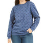 Moletom feminino Karen Scott Sport Dot Print Azul Tamanho P