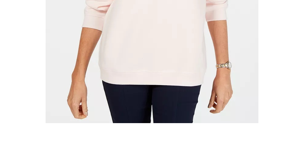 Karen Scott Moletom feminino esportivo de manga comprida com gola redonda, rosa, tamanho XXG