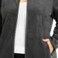 Jaqueta feminina Karen Scott Plus Size com zíper frontal, preta, tamanho 2X