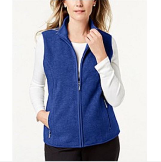 Karen Scott Colete Esportivo Feminino com Zíper Zeroproof Fleece Azul Tamanho X-G