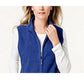 Karen Scott Colete Esportivo Feminino com Zíper Zeroproof Fleece Azul Tamanho X-G