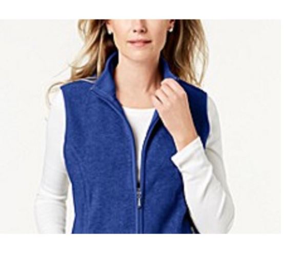 Karen Scott Colete Esportivo Feminino com Zíper Zeroproof Fleece Azul Tamanho X-G