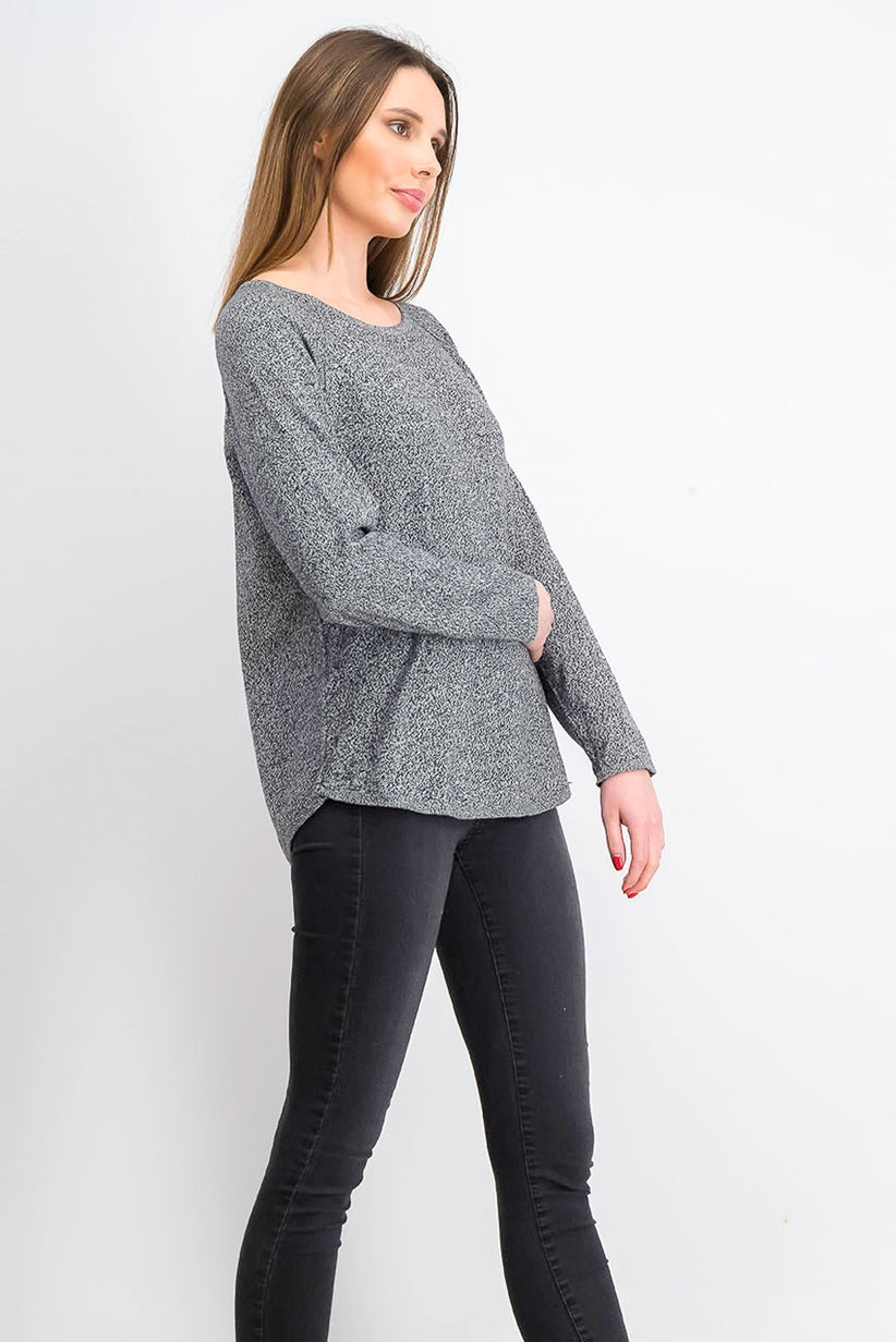 Karen Scott Suéter Curvo Feminino Cinza Médio Tamanho XXG