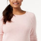Suéter feminino Karen Scott com bainha curva, rosa, tamanho X-S