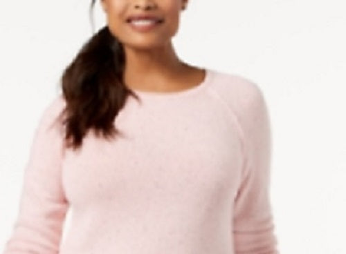 Suéter feminino Karen Scott com bainha curva, rosa, tamanho X-S