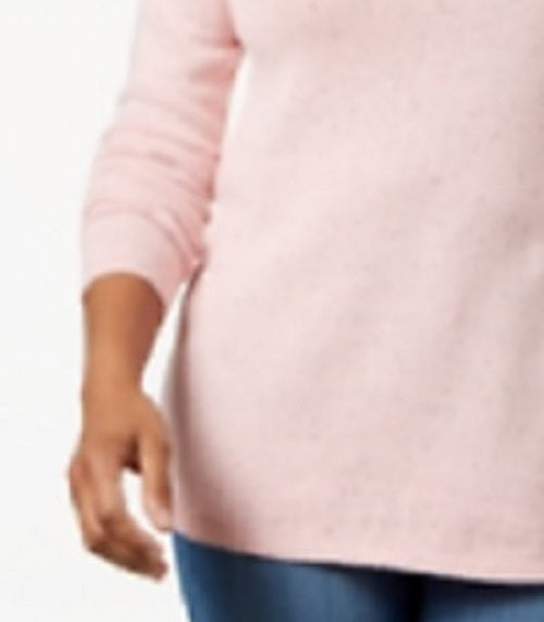 Suéter feminino Karen Scott com bainha curva, rosa, tamanho X-S