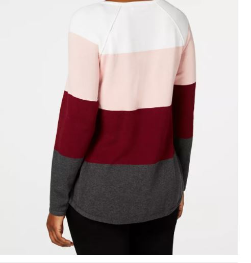 Karen Scott Suéter Feminino Colorblocked Vermelho Tamanho P