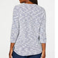 Karen Scott Blusa Feminina Space Dye Manga 3/4 Cinza Tamanho Pequeno Médio
