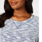 Karen Scott Blusa Feminina Space Dye Manga 3/4 Cinza Tamanho Pequeno Médio