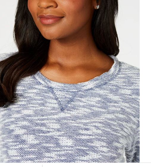 Karen Scott Blusa Feminina Space Dye Manga 3/4 Cinza Tamanho Pequeno Médio
