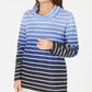 Karen Scott Top Listrado Ombré Feminino Pequeno Azul Marinho Tamanho Médio