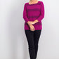 Karen Scott Blusa feminina listrada com decote quadrado e renda, rosa, tamanho grande