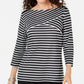 Karen Scott Blusa Listrada Feminina Roxa Tamanho Grande