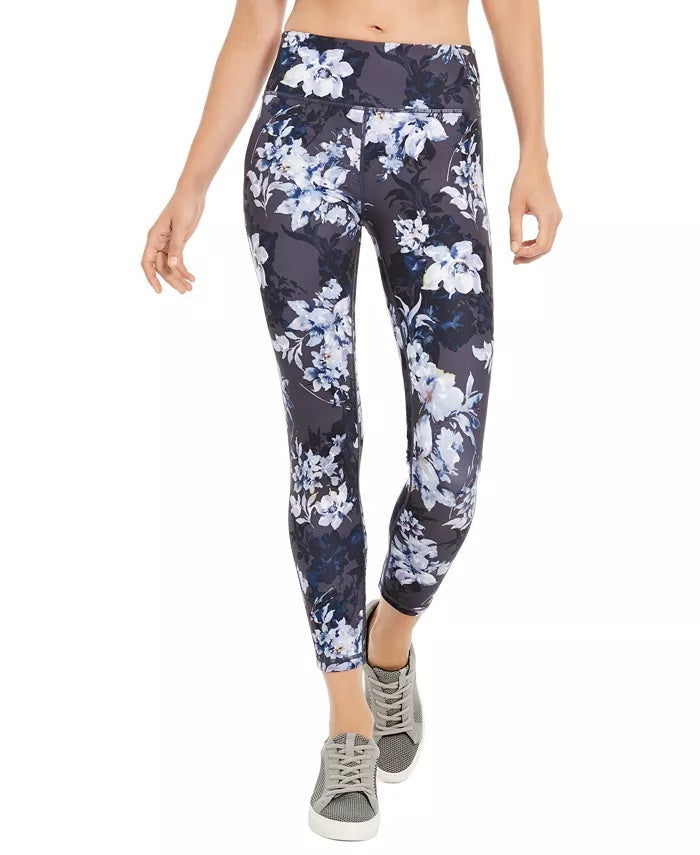 Leggings femininas estampadas botânicas Ideology, tamanho azul marinho, extra pequeno