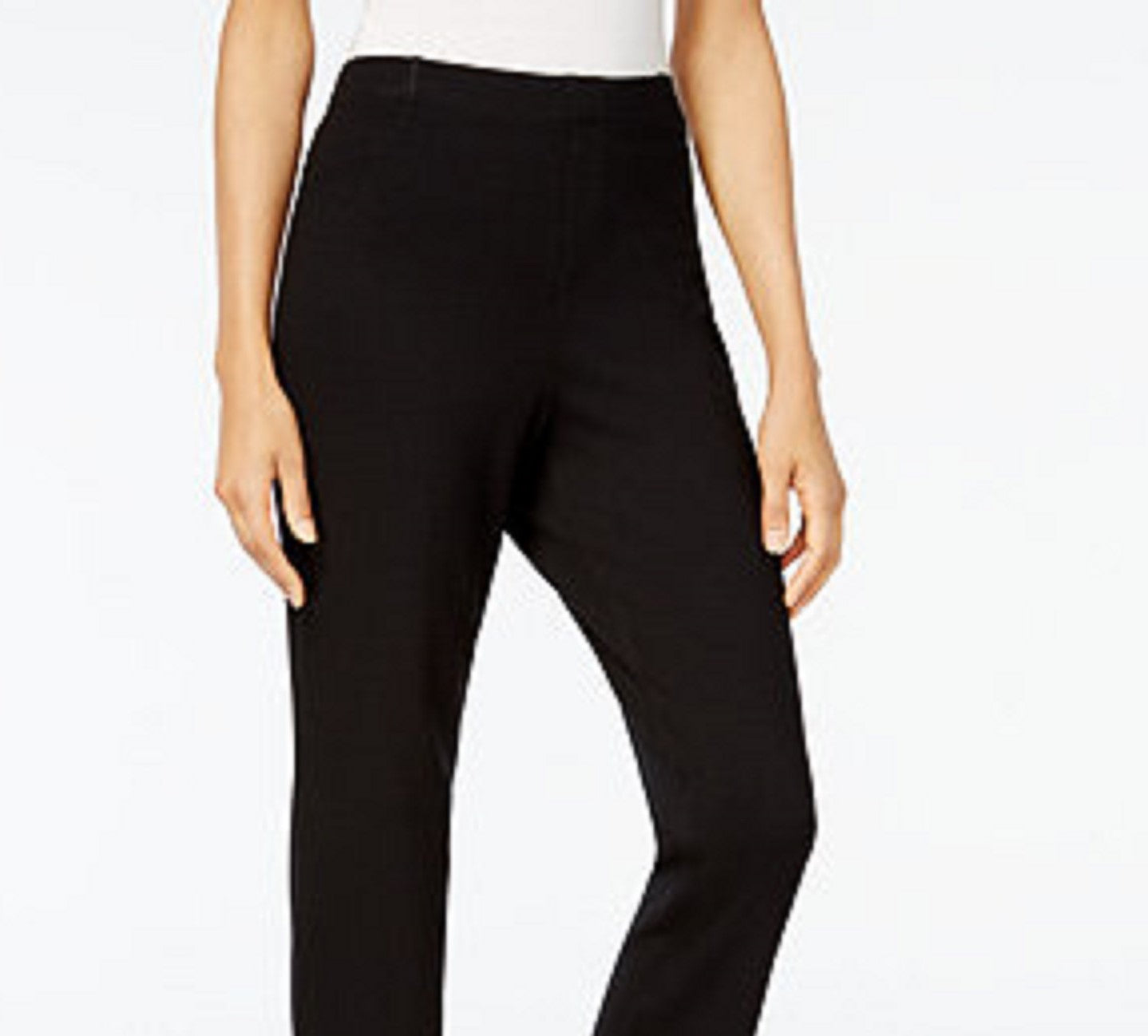 Calça feminina Karen Scott Petite Velour Pull-On, preta, tamanho Petit