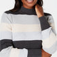 Karen Scott Suéter Feminino de Algodão com Gola Careca e Canelado Azul Brilhante Tamanho X-G