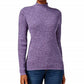 Karen Scott Suéter Feminino de Algodão com Gola Mole, Roxo, Tamanho XG