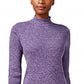 Karen Scott Suéter Feminino de Algodão com Gola Mole, Roxo, Tamanho XG