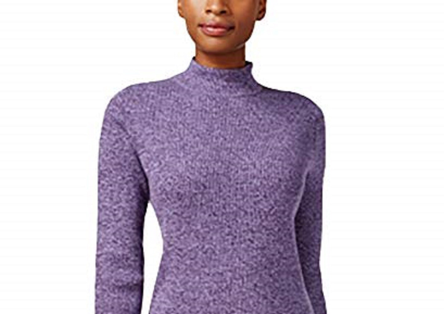 Karen Scott Suéter Feminino de Algodão com Gola Mole, Roxo, Tamanho XG