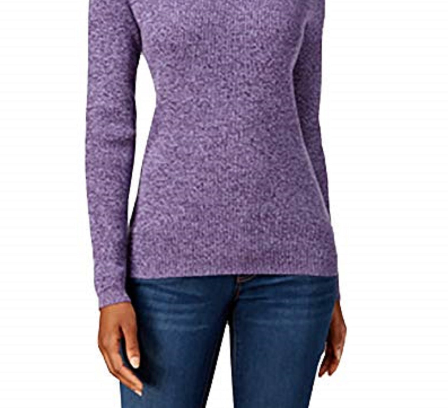 Karen Scott Suéter Feminino de Algodão com Gola Mole, Roxo, Tamanho XG