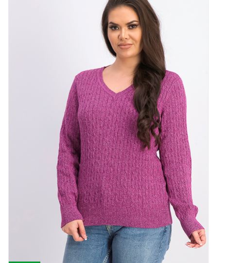 Karen Scott Suéter Feminino de Algodão com Gola V Rosa Tamanho P