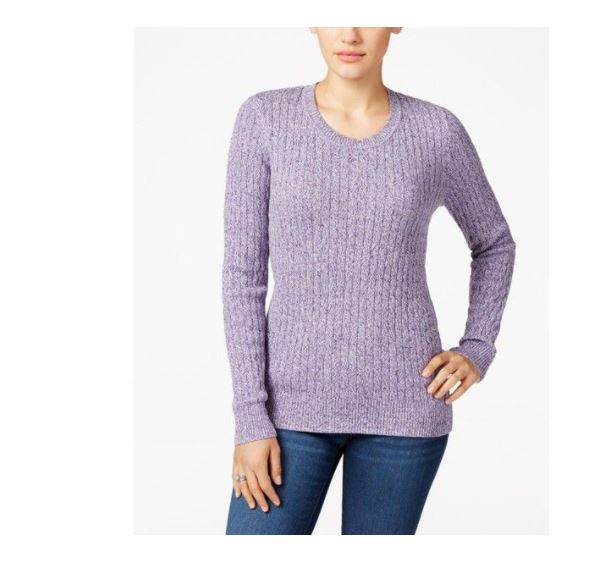 Karen Scott Suéter Feminino de Algodão e Malha Marmorizada Roxo Tamanho XS