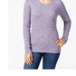 Karen Scott Suéter Feminino de Algodão e Malha Marmorizada Roxo Tamanho XS