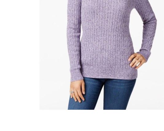 Karen Scott Suéter Feminino de Algodão e Malha Marmorizada Roxo Tamanho XS