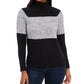 Karen Scott Suéter Feminino de Algodão com Gola Alta Colorblock, Cinza Escuro, Tamanho Extra Grande