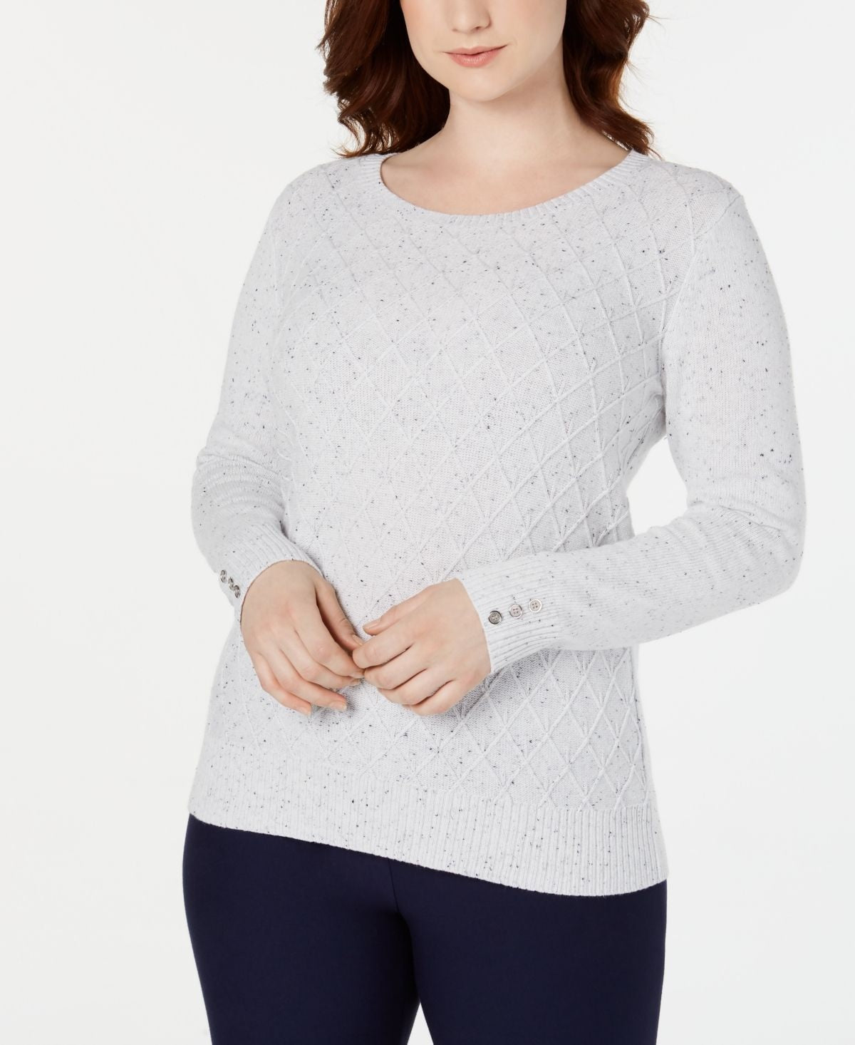 Suéter Karen Scott Feminino em Tricô Branco Tamanho XXG