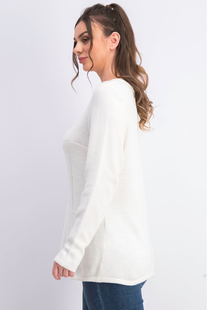 Karen Scott Suéter Feminino Patchwork com Pontos Brancos Tamanho P