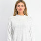 Karen Scott Suéter Feminino Gola Mock Shimmer Branco Tamanho XXG