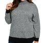 Karen Scott Suéter Feminino Plus Size Gola Falsa Algodão Cinza Escuro Tamanho 2X