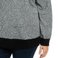 Karen Scott Suéter Feminino Plus Size Gola Falsa Algodão Cinza Escuro Tamanho 3X