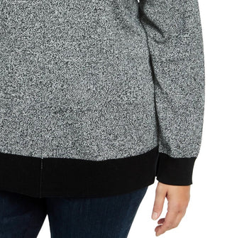 Karen Scott Suéter Feminino Plus Size Gola Falsa Algodão Cinza Escuro Tamanho 3X